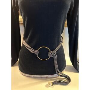 Hip belt in grey and gold handmade one size